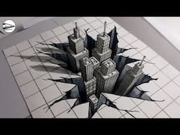 How to Draw a 3D City Optical Illusion