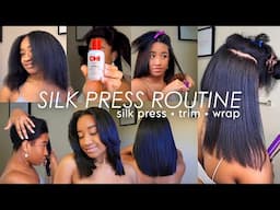 DIY Silk Press Routine 2024 | Best Products + Trim + How I Wrap My Hair