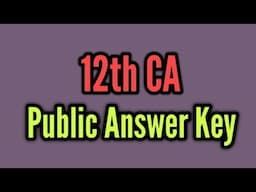 12th CA Public Answer Key 2024 | TN 12th CA Public Answer Key | Public CA Answer Key