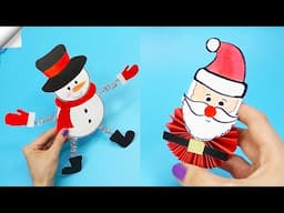 20 DIY christmas Easy paper crafts | Moving christmas toys