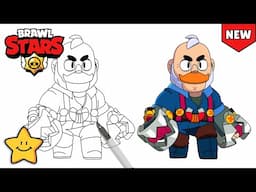 How To Draw SAM 🥊 | Brawl Stars | New Brawler | Step By Step | Line Art Drawing