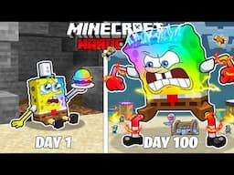 I Survived 100 Days as ELEMENTAL SPONGEBOB in HARDCORE Minecraft