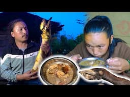 Buff Leg Soup Cooking & Eating Local Village Style | Delicious Bone Marrow Soup for Childbirth woman