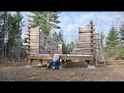 Rebuilding Our Off Grid Log Cabin & Introducing My Dog To His New Home