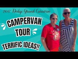 VAN TOUR AT LULU'S WAY WOMEN'S MEETUP:  MEET LISA!!  2017 DODGE GRAND CARAVAN SELF-MADE CAMPERVAN