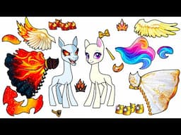 MLP All Alicorns as Demons and Angels- Daybreaker Nightmare moon Twilight and others- Paper craft