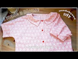 DIY Dolman Sleeve Blouse from leftover fabric🪡 Sewing Tutorialㅣmadebyaya