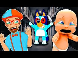 Baby and Blippi Escape Bluey Prison!