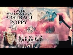 loose watercolour abstract poppy landscape step by step painting