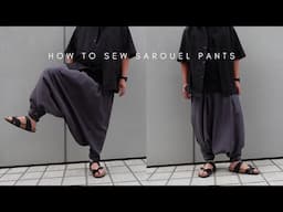 Only 3 Pattern Paper Pieces! Easy to Sew Sarouel Pants 🧵✂ Tutorial for Beginners