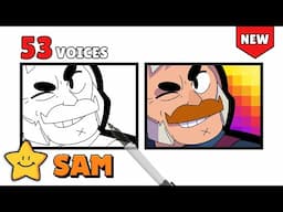 How To Draw SAM Icon 🥊 | Brawl Stars | New Brawler | Voice Lines | Line Art Drawing