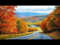 Autumn Drive - American Countryside 🍂 Vermont and New Hampshire 4K New England Foliage