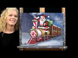 SANTA'S COMING TO TOWN-Learn How to Draw and Paint with Acrylics-Beginner Acrylic Painting Tutorial