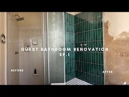 GUEST BATH RENOVATION EP.1| tour, design inspo, plans & mood board, demo & progress