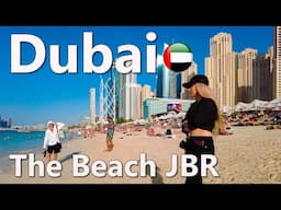 Jumeirah Beach in Dubai | JBR Beach Dubai Walk 4K🇦🇪