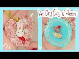 Air dry Clay (Cold porcelain) and Resin- jewelry- DIY