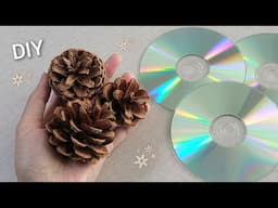 VERY Beautiful! Christmas decoration idea with Old cd and pine cone - Genius recycle idea -DIY hacks