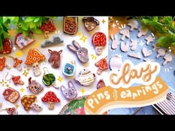 How I Make Clay Pins & Earrings ✨