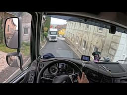 Got stuck head-to-head with another truck in a narrow street!