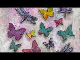 Mixed Media Art. Mixed Media Butterflies and Dragonflies. Mixed Media Techniques.