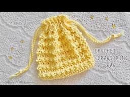 Easy Crochet Drawstring Bag | The Butter Popcorn Drawstring Bag | Leftover Yarn Crochet Project