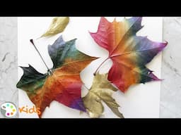 Fall Art Lesson for Kids | How to Paint Rainbow Leaves