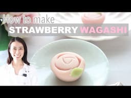 Strawberry Wagashi sweets for Mother's Day - Japanese candy art