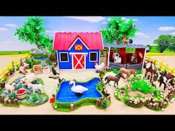 43 Minutes Satisfying Build Cattle Farm - Horse Barn - Pond for Animals - Realistic Farm Diorama