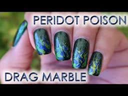 Peridot Poison Drag Marble | DIY Nail Art Tutorial | MSLP