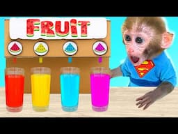 Monkey Baby Bon Bon discover Colors Jelly with Elements Pringles Machine and Drink watermelon juice