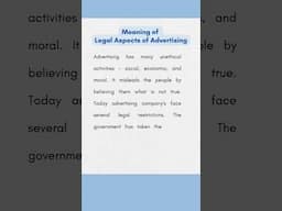 Meaning of Legal Aspects of Advertising | Student Notes |