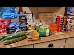 Weekly $230 grocery haul/ 4 adults 2 dogs/ homemade dog food/ Stockpile