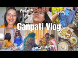 Ganpati Ji Celebration In Delhi | Got Permanent Lashes Done | Shopping At GK 1 Market & Much More