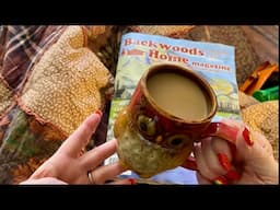 ASMR Cozy page turning~Backwoods Home Magazine! (No talking version) Water damaged crinkly paper!