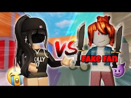 1v1 Against A FAKE FAN IN MM2... (Murder Mystery 2)