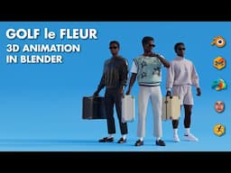 Creating GOLF le FLEUR 3D Animation (Using Blender, FaceGen, Daz3D, and Marvelous Designer)