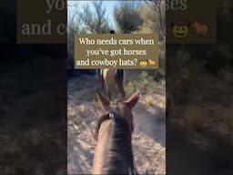 Partners in adventure, each with their own ride.🐎 #horse #cowboys #farm #youtubeshorts #shortvideo