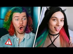 Reacting To Most Colorful ODDLY SATISFYING Hairstyle Transformations!!