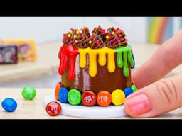 Amazing Rainbow Chocolate Cake🌈Miniature Chocolate Cake Decorated With M&M Candy | Tiny Cakes Recipe