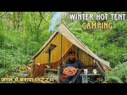 Hot Tent Camping in Rain India | Winter Rain Camping In Deep Forest | Tejas Camping