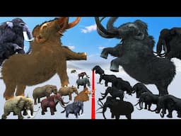 Prehistoric mammals vs Shadow Itself Size Animal Revolt Battle Woolly Mammoth vs Shadow Mammoth