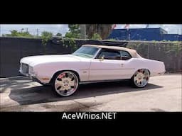 AceWhips.NET- JW's White Oldsmobile Cutlass Vert on 26" Rucci Forged