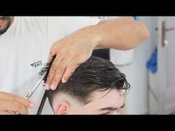 amazing haircut tutorial with machine and scissors sound - asmr barber