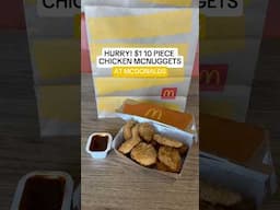 10 PIECE MCNUGGETS ONLY $1 at McDonald’s 🔥 #mcdonalds #fastfood #deals #shorts