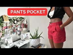 HOW TO SEW A PANTS POCKET | PANTS POCKET TUTORIAL | TROUSERS POCKET | SEWING A PANTS POCKET |