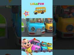 Wheels on the Bus | Pink, Blue and Yellow Buses  #shorts #nurseryrhymes  #kidssongs