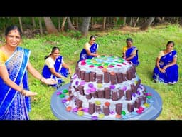 Big Kitkat 3 Layer Gems Cake Making |Cake Making At Home| Instant Easy KitKat Cake |cakewithout oven