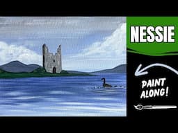 🏰EP221- 'Nessie' easy Loch Ness monster friend with castle Scottish-inspired landscape tutorial