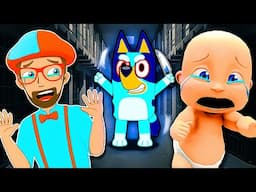 Baby and Blippi Escape ELEMENTAL BLUEY Prison!