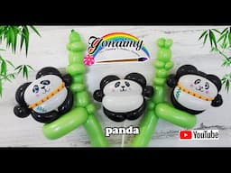 PANDA O KUNFUPANDA  ESTILO CHIBI CON GLOBOS 260.- PANDA BALLOON ANIMALS.